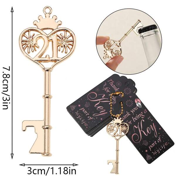 24pcs Gold Key Bottle Opener 15th 18th 21th 30th 40th 50th 60th 70th 80th 90th 65th 75th 85th Birthday Party Favors ,Key Beer Bottle Opener Favors Anniversary Souvenirs Return Gifts For Guests Party Decor Supplies