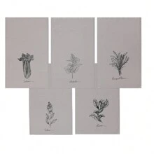 Kit Of 10 Dishcloths Rustic Minimalist Large Beige Printed Assorted 100% Cotton 45x72cm - 10 Pieces - 米色 - 查看 2