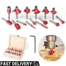 8mm Fräser Set H-M 15tlg Oberfräser-Set Schaft Nutfräser für Oberfräse Holzfräser - Rot - Übersicht 4