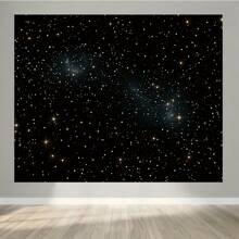 1 Piece, Black Night Sky With Sparkling Stars Background, Space Themed Starry Sky Photography Background