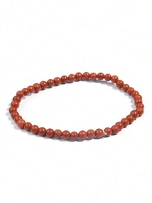 1 Unidad De Pulsera De Cuentas De Oración De Jaspe Rojo De Piedra Natural, Pulseras De Meditación Para Hombres Y Mujeres, Joyería De Meditación De Yoga 4 6 8 10mm