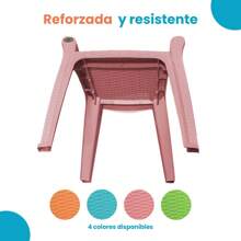 Pack 2 Sillas Infantil Para Niños Interior Exterior Preescolar - Rosa - Ver 7