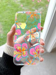 1 件花卉图案半透明手机壳适用于 16/11/12/13/14/15/15pro/15 Plus/15 Promax/7plus/8plus/X/Xs Max/Xr/11pro/12pro/13pro/14pro/12mini/13mini/11promax/12promax/13promax/14promax/14plus/6/6s/6plus/7/8/16Pro/16plus/16promax/Se&兼容三星 Galaxy Galaxy/A54/A14/A12/A13/A15/A32/A33/A24/A52S/S20/S21/S22/S23/S24/S23Plus/S24ultra