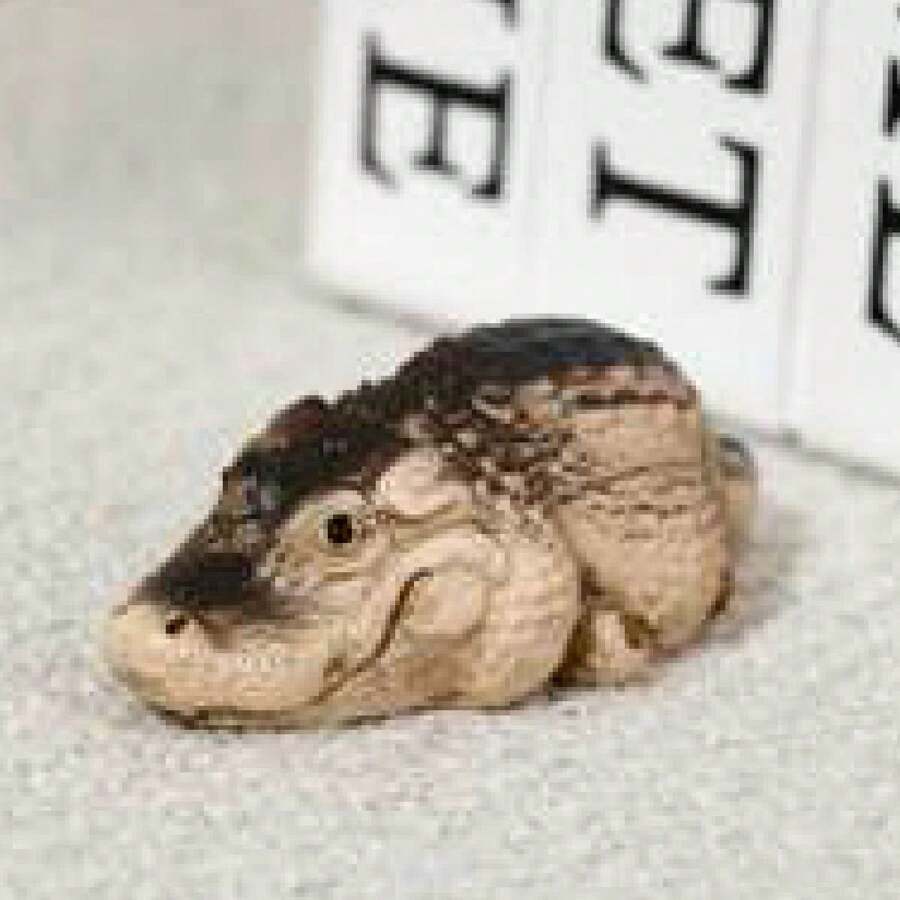 1 szt. Ozdoba w postaci posągu krokodyla, ogrodowa figurka krokodyla, żywiczna rzeźba zwierzęcia, słodka miniaturowa figurka do dekoracji wnętrz i na zewnątrz - Wielokolorowe - Zobacz 1