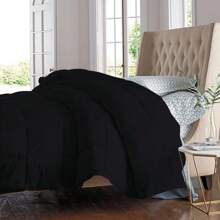 All Seasons Super Soft And Plush Down Alternative Comforter - Available In 8 Colors & 2 Sizes - Black - View 2
