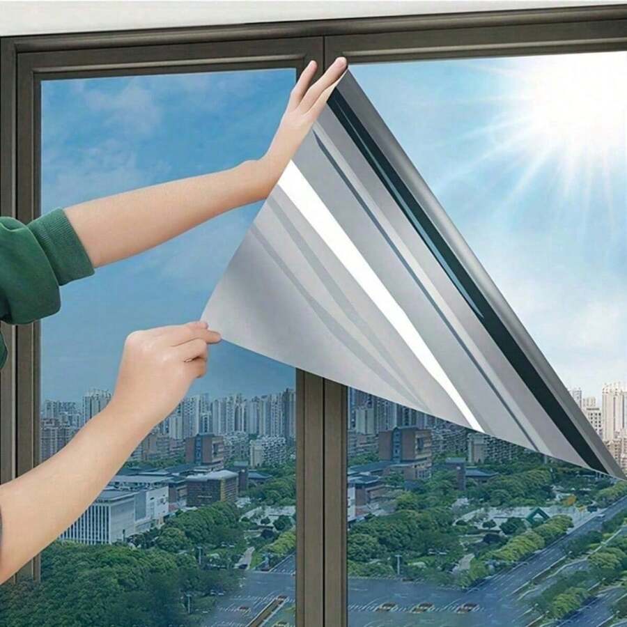 1 Roll Of Window Glass Heat Insulation Film, One Way Perspective Window Film, Sun Protection Film, Privacy And Uv Protection Glass Film