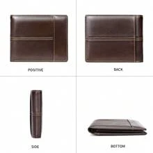 Portefeuille anti-vol RFID en cuir véritable, première couche de cuir de vache, portefeuille d' haut de gamme, style classique à la mode avec plusieurs fentes. Cadeau d'automne pour hommes, portefeuille pour homme, petit portefeuille pour homme, portefeuille en cuir