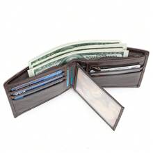Portefeuille anti-vol RFID en cuir véritable, première couche de cuir de vache, portefeuille d' haut de gamme, style classique à la mode avec plusieurs fentes. Cadeau d'automne pour hommes, portefeuille pour homme, petit portefeuille pour homme, portefeuille en cuir