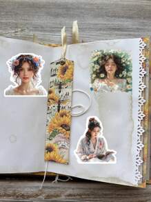 17 pezzi di adesivi decorativi in stile vintage con acquerelli, raffiguranti ragazze di Londra, ragazze di moda eleganti, ragazze di cucina europea vintage, per decorare album fotografici, cover per telefono, iPad, articoli per la scuola e forniture scolastiche
