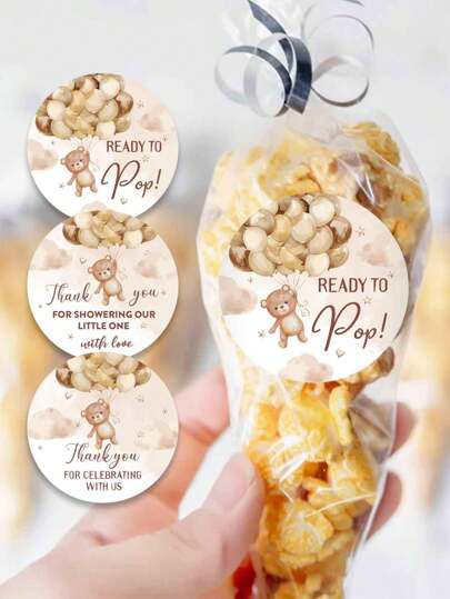 2 Inch Bear Theme Stickers, Gender Reveal Labels, Shower Party And Event Decor, Birthday Favor Stickers, Gift Bag And Box Seal Labels, Business Packaging Sealing Stickers, Party Decorations