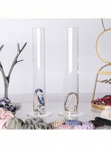 1pc Acrylic Scrunchie Holder Organizer, Hair Accessories Hair Ties Display Stand, Clear Organizer For Bracelets Bangle Watches -Women Teen Girls Gifts, Gift For Back To School