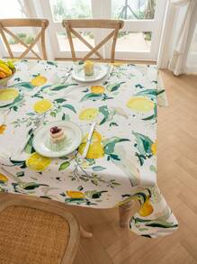 1 件春季清新亮柠檬树叶桌布，3D 竹纹理，春夏家居餐桌布，矩形桌布，适合家庭厨房、餐厅、野餐、派对、室内和室外使用 - 彩色 - 查看 8