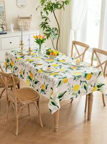 1 件春季清新亮柠檬树叶桌布，3D 竹纹理，春夏家居餐桌布，矩形桌布，适合家庭厨房、餐厅、野餐、派对、室内和室外使用 - 彩色 - 查看 10
