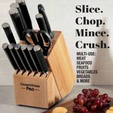 Pro Nutriblade 14-Piece Knife Set For Kitchen With Knife Block - Black - View 7