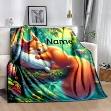 1PC Personalized Blanket Custom Name Printed Blanket Cute Sleeping Animal Panda Blanket Your Name Printed On It Soft And Warm Memorable Moments Blanket Great Holiday Gift For Families