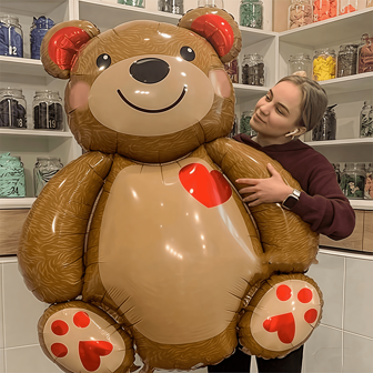 1pc/5pcs/11pcs Super Large 91cm/35.8in Hug Bear & Black White Plaid High-Quality Aluminum Foil Balloon - Wedding, Engagement, Mother's Day, Birthday Party Decor, Surprise Romantic Gift For Girlfriend