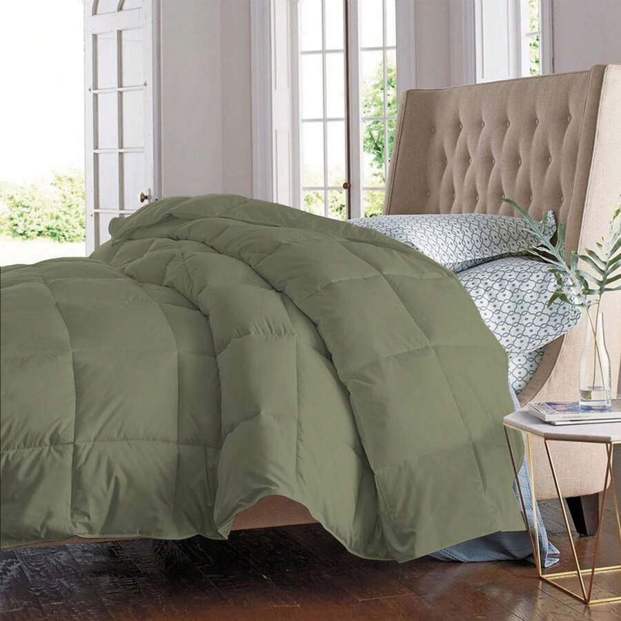 All Seasons Super Soft And Plush Down Alternative Comforter - Available In 8 Colors & 2 Sizes - Sage - View 1