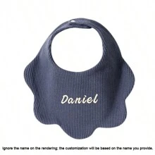 [Custom Product, Personalized Text] 1pc Customized Baby Bib, Adjustable Snap Closure Solid Color Baby Drool Bibs, Soft & Breathable, Highly Absorbent, Custom Embroidered Name, Newborn Gift, Christmas, Halloween, New Year Gift,Delicate Romance,Baby,Customized Baby Bibs