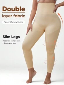 Women's High Waist Tummy Control Butt-Lift Shapewear Capri - Apricot - View 1