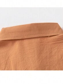 男童春秋刺绣小熊纽扣衬衫