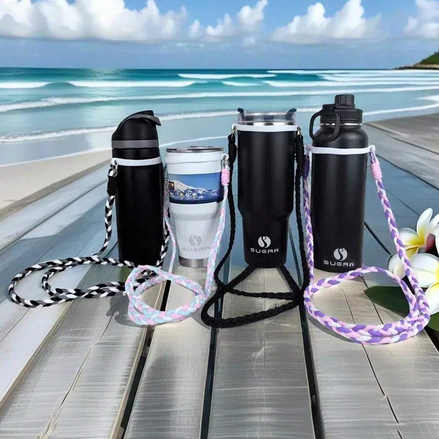 SUGAW Water Bottle Handle Strap For IceFlow Cup Water Bottle Extension Rope Tumbler Holder Rope Water Bottle Sling Tumbler Holder Strap For Cup Accessories - Multicolor - View 1