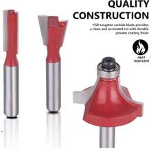 8mm Fräser Set H-M 15tlg Oberfräser-Set Schaft Nutfräser für Oberfräse Holzfräser - Rot - Übersicht 9
