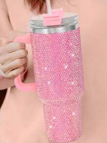 Cốc thép không gỉ 40 Oz cho ô tô, cốc Rhine-Diamond và cốc Sippy, 1 bình nước cách nhiệt chân không, thích hợp cho gia đình, văn phòng hoặc ô tô, cốc tái sử dụng, nắp lật chống rò rỉ Sippy (hồng, đen, xanh lá, tím, xanh dương) quà tặng cho ngày lễ Giáng sinh, ngày lễ tình nhân, ngày của mẹ - Nhiều màu - Xem 14