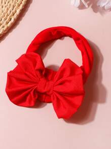 1pc Red Bow Baby Headband, Soft & Stretchy, Suitable For Daily Use, Fit For 0-2 Years Old