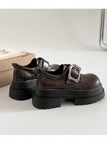 2025 New Spring Vintage Versatile Loafers Shoes For Women, British Style Mary Jane Platform Thick Soled Small Leather Shoes