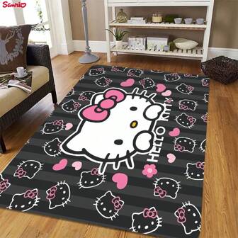 Sanrio Hello Kitty 柔软厚防滑地毯 - 适用于浴室、客厅、卧室、洗衣房、Hello Kitty 家居装饰
