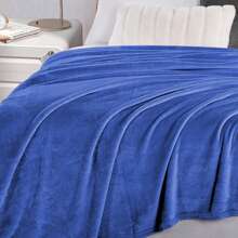 Farfallarossa Plush Flannel Blanket – Soft, Warm, And Hypoallergenic Plaid Throw For Sofa Or Bed - Blu Scuro - View 7