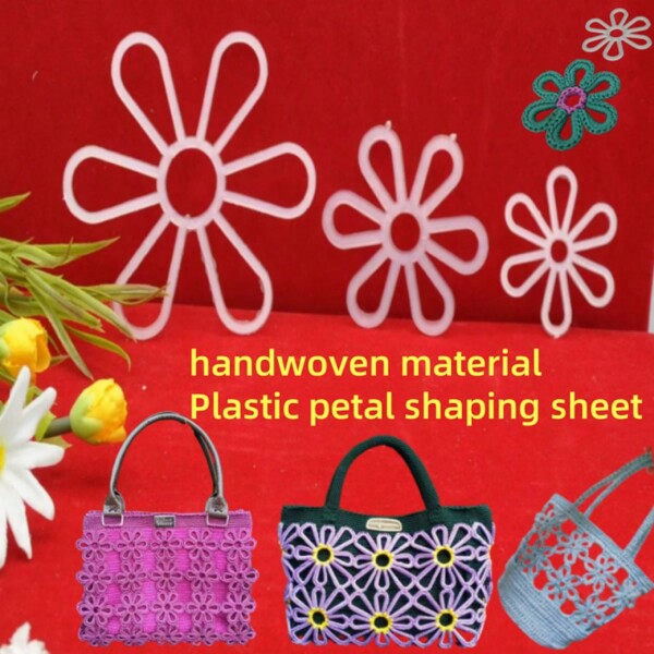 18 Stücke weiße Kunststoff-Netzteilstücke, chrysanthemenförmiges Bastelwerkstoff für Garn-DIY-Projekte wie Taschen, Kissen, Sofadekorationen und andere Handwerksartikel