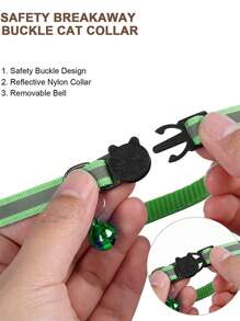 Collar para gato con soporte para AirTag, portador de campanilla - Collar para gato de longitud ajustable con soporte para AirTag de Apple - Soporte para AirTag para collar de gato - Multicolor - Ver 4