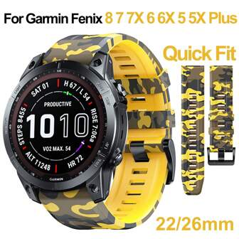 26mm 22mm Silikonowy pasek sportowy Quick Release do Garmin Fenix 5 5X Plus 6 6X Pro 7 7X 8 51/47mm Forerunner 945 935 Instinct 2X Quick Fit Smart Watch Bransoletka