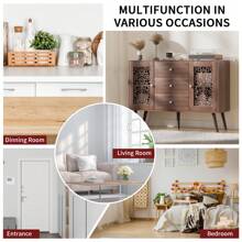 Sideboard Buffet Cabinet With Storage, Bar Liquor Cabinet With Rattan Decorated Doors, Vintage Side Cabinet For Dining Room, Living Room,Hallway - Brown - View 5