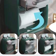 Shelf Wall-Mounted Bathroom Tissue Box With Drawer Waterproof Toilet Paper Box Drawer Toilet Paper