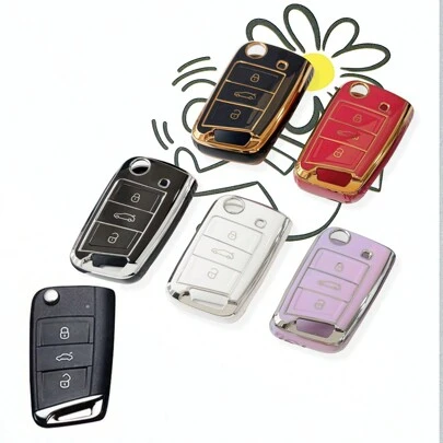 Etui ochronne na kluczyk samochodowy TPU odpowiednie do kluczy: Magotan, Tiguan L, Lavida PLUS, Bora, Golf 7, Lamando, Teramont, Exploring, miękka ochrona TPU, idealny prezent