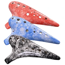 12-Hole Alto C Ceramic Ocarina For Beginners, Students, And Musicians, Easy To Play With Protective Bag, Perfect For Playing And Performance - men mã não - Xem 6