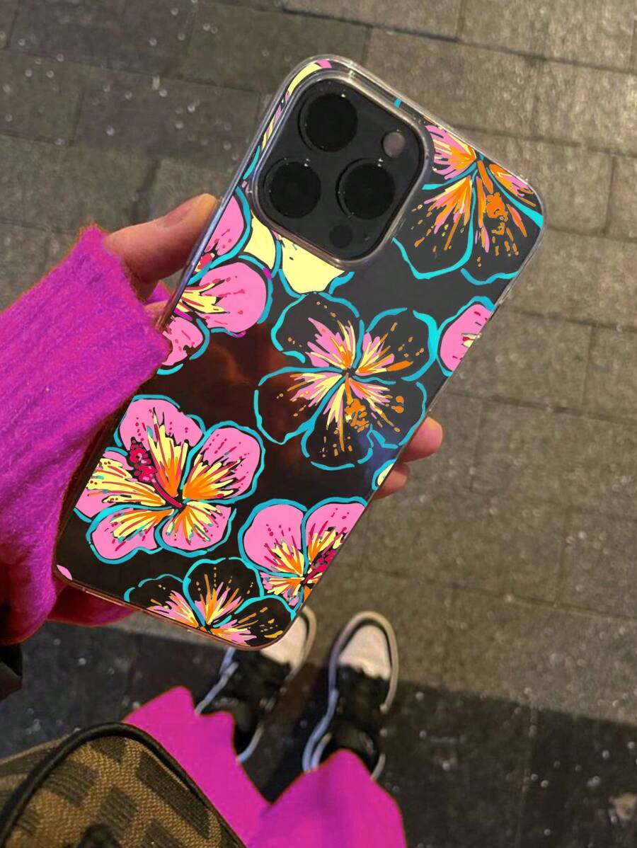 1 件花卉图案半透明手机壳适用于 16/11/12/13/14/15/15pro/15 Plus/15 Promax/7plus/8plus/X/Xs Max/Xr/11pro/12pro/13pro/14pro/12mini/13mini/11promax/12promax/13promax/14promax/14plus/6/6s/6plus/7/8/16Pro/16plus/16promax/Se&兼容三星 Galaxy Galaxy/A54/A14/A12/A13/A15/A32/A33/A24/A52S/S20/S21/S22/S23/S24/S23Plus/S24ultra