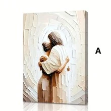 1 tấm vải canvas Chúa Jesus Christian nghệ thuật treo tường Phụ nữ trong vòng tay Chúa Jesus Hình ảnh áp phích in HD Trang trí tường cho phòng khách, Khung gỗ có khung/Không có khung - Nhiều màu - Xem 5