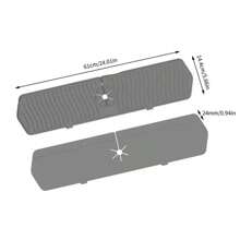 Alfombrilla de silicona para grifo de 30/24 pulgadas, protector de salpicaduras para fregadero, almohadilla de secado para grifo, protector de encimera para baño y cocina - Gris de 24 pulgadas - Ver 2