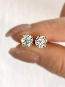 1 par de brincos de pino de moissanite de quatro garras joias de luxo presentes para mulheres S925 prata esterlina joias finas para mulheres presente