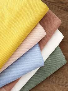 1pc Vintage Thick Corduroy Shirt, Solid Color Cotton Padded Jacket Fabric For Autumn/Winter