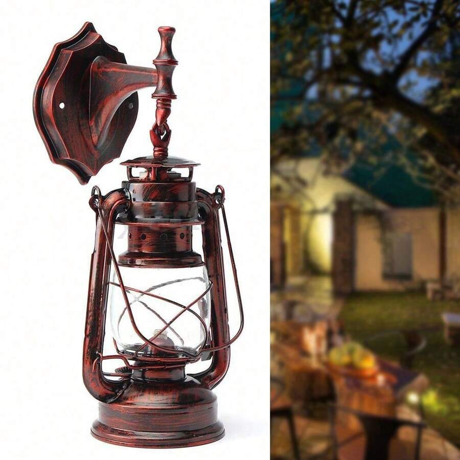 EurHomePlus Loft Rustic Retro Wall Light Wall Lamp Vintage Garden Outdoor Wall Lamp - 紅古銅色 - 查看 1