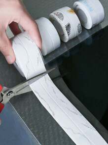 1 卷 3.8 厘米 * 5 米白色/黑色/透明印花密封胶带，高粘度，防水，防霉，防油，自粘密封胶带，防潮密封贴，适用于厨房、浴室、浴缸、墙角、水槽和卫生间