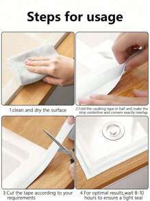 1 卷 3.8 厘米 * 5 米白色/黑色/透明印花密封胶带，高粘度，防水，防霉，防油，自粘密封胶带，防潮密封贴，适用于厨房、浴室、浴缸、墙角、水槽和卫生间