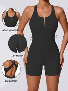 Aaseow [Spring/Summer Advance Launch] Women's Sexy High Elastic Cross Back Yoga Jumpsuit, Fitness Sports Jumpsuit