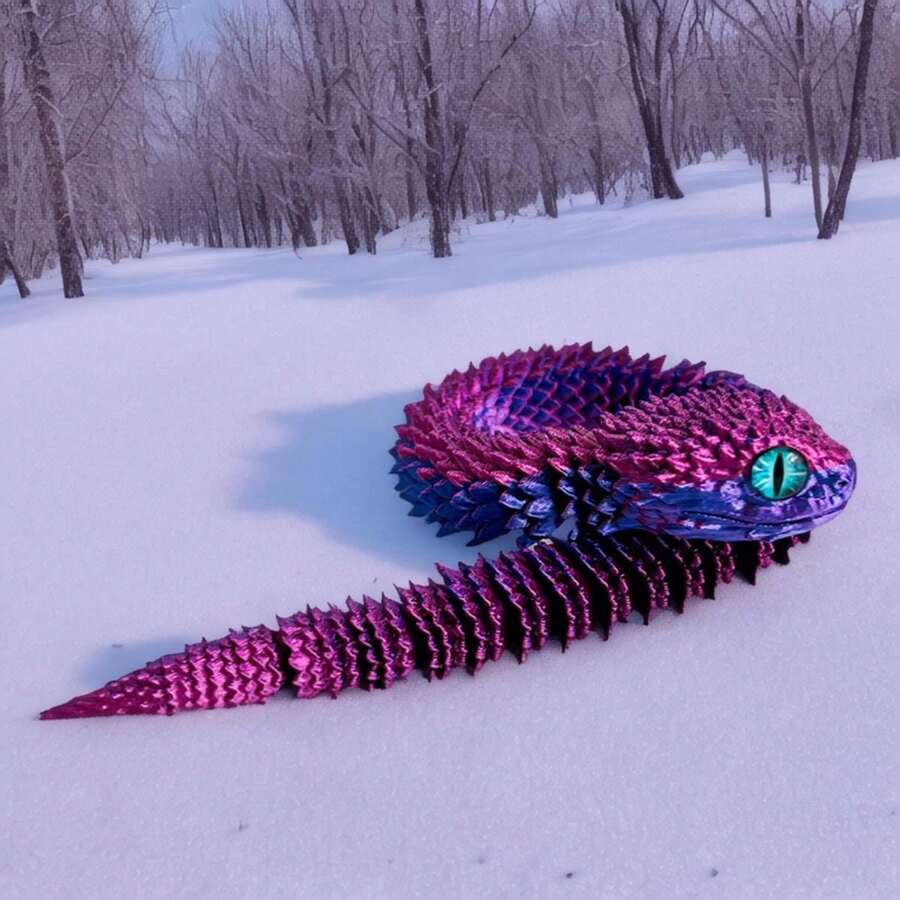 2025 neue 3D gedruckte Schlangen Tiere Viper, 3D gedrucktes Gelenk ...
