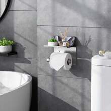 Portarrollos de papel higiénico de acero inoxidable 304, con excelente rendimiento anticorrosión y antioxidante, múltiples colores a elegir, montaje en pared adhesivo o con tornillos, una opción ideal para la organización del baño, decoración del baño en el hogar, organizador de baño, decoración de otoño, de vuelta a la escuela