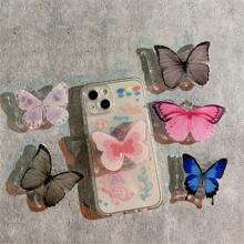 Colorful Butterfly Design 360° Rotating Phone Holder With Handle, Suitable For Android Smartphones, Gift For Friends, Christmas Gift Compatible With IPhone, Android Phone, Gift For Birthday, Family, Friends Push-Pull Phone Grip, Phone Accessories - Multicolor - View 1